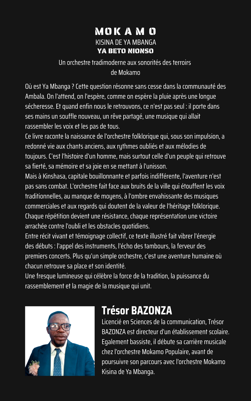 Livre — Mokamo Kisina de Ya Mbanga, orchestre tradimoderne